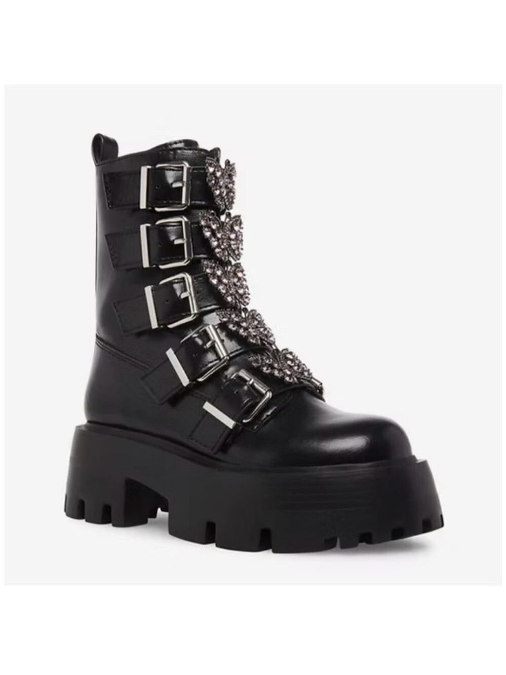 Steve Madden Madoy Special Edition Platform Boots Crystals Butterfly 6.5